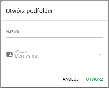 Dodawanie podfolderu