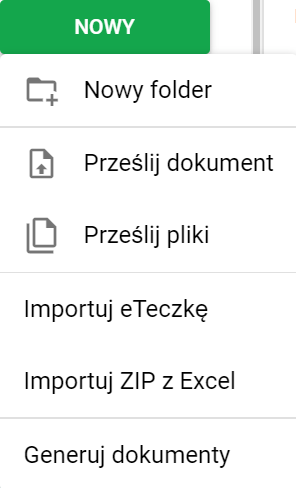 Przycisk nowy folder