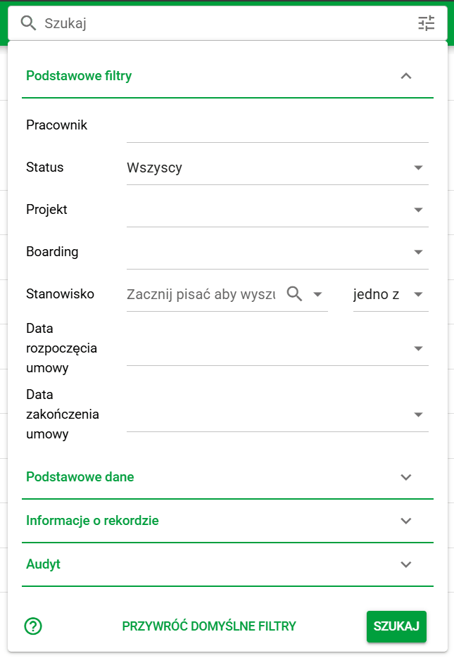 Filtrowanie zaawansowane