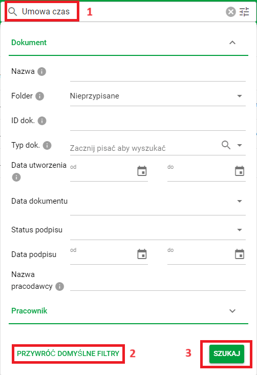 Funkcjonalności w wyszukiwarce Funkcjonalności w wyszukiwarce