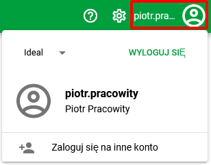 Przycisk wylogowania