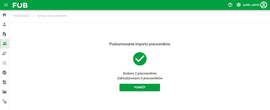 Podsumowanie importu