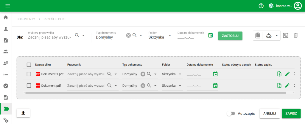Masowe dodawanie plików
