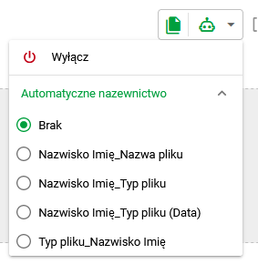 Automatyczne nazewnictwo – lista wyboru