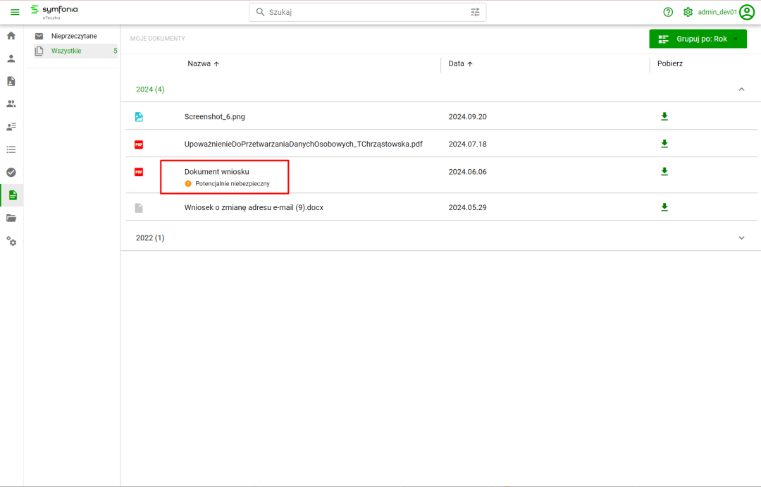 Moje dokumenty – dokument potencjalnie niebezpieczny Moje dokumenty – dokument potencjalnie niebezpieczny