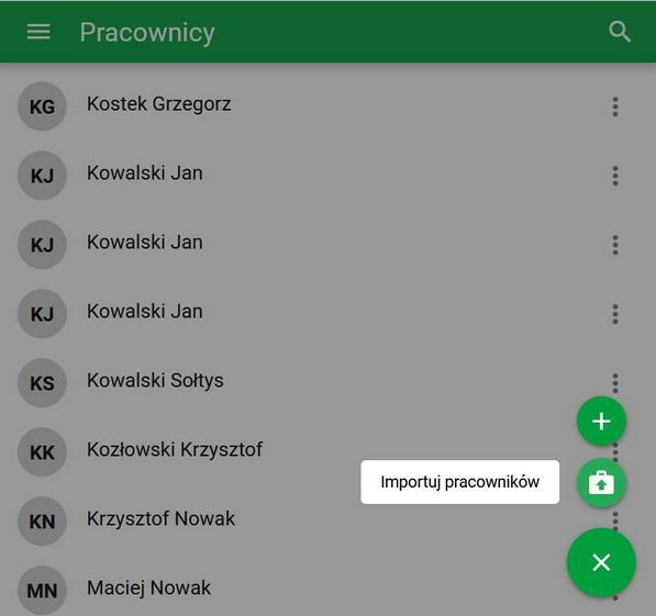Import pracowników