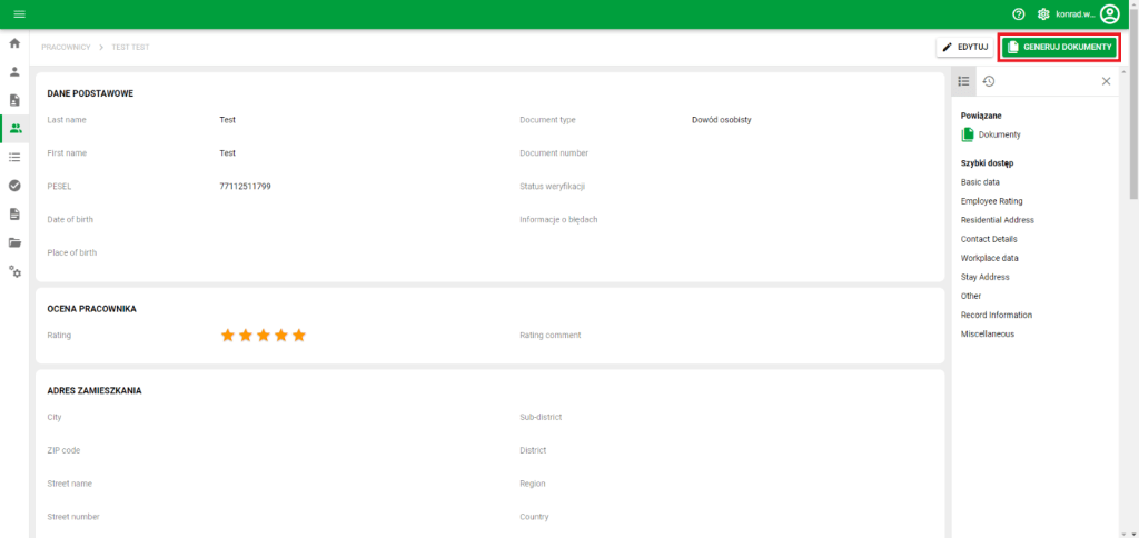 Przycisk generuj dokumenty