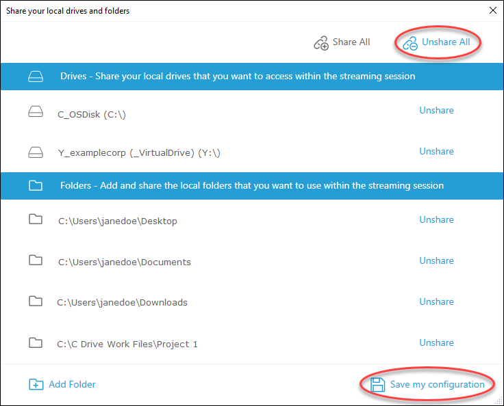 AppStream2-Client-Local-Drives-Folders-UnshareAll